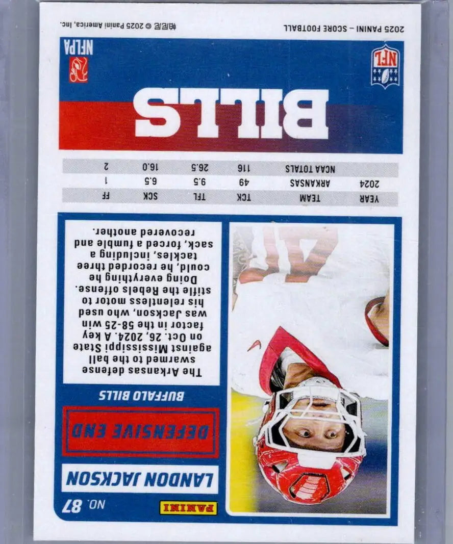 2025 Score Landon Jackson football card front view for collectible sports card featuring landon jackson