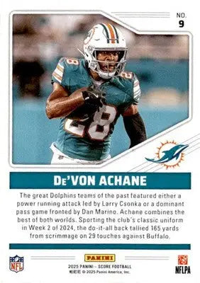 2025 Score #9 De’Von Achane Throwbacks - Football Card Single