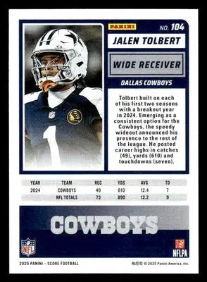 2025 Score-A-Treat #104 Jalen Tolbert - Football Card Single