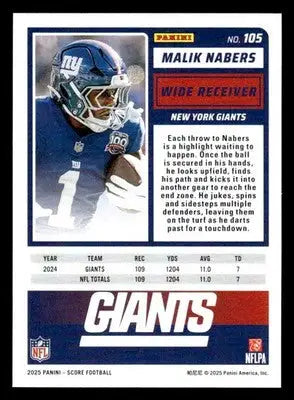 2025 Score-A-Treat #105 Malik Nabers - Football Card Single