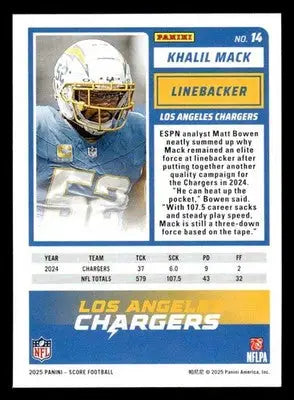 2025 Score-A-Treat #14 Khalil Mack - Football Card Single