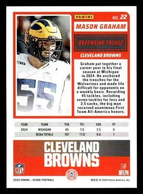 2025 Score-A-Treat #22 Mason Graham - Football Card Single