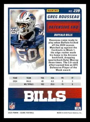2025 Score-A-Treat #239 Greg Rousseau - Football Card Single