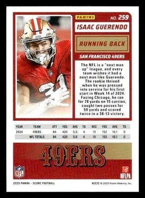 2025 Score-A-Treat #259 Isaac Guerendo - Football Card Single