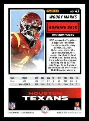 2025 Score-A-Treat #43 Woody Marks - Football Card Single