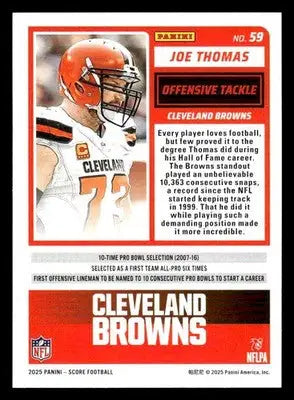 2025 Score-A-Treat #59 Joe Thomas - Football Card Single