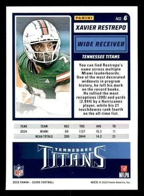 2025 Score-A-Treat #6 Xavier Restrepo - Football Card Single