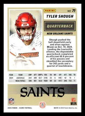 2025 Score-A-Treat #71 Tyler Shough New Orleans Saints RC - Football Card Single