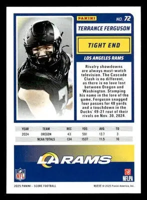 2025 Score-A-Treat #72 Terrance Ferguson Los Angeles Rams - Football Card Single