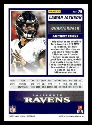 2025 Score-A-Treat #75 Lamar Jackson - Football Card Single
