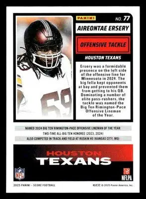 2025 Score-A-Treat #77 Aireontae Ersery - Football Card Single