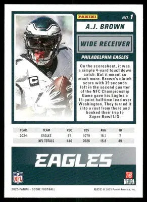 2025 Score A Treat A.J. Brown #1 Football - Football Card Single