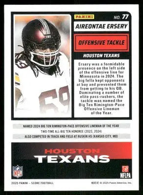 2025 Score A Treat Aireontae Ersery #77 RC Football - Football Card Single