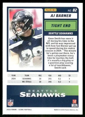 2025 Score A Treat AJ Barner #82 Football - Football Card Single