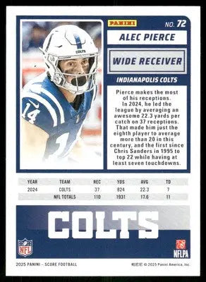 2025 Score a Treat Alec Pierce #72 Football - Football Card Single