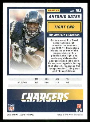 2025 Score a Treat Antonio Gates #193 Football - Football Card Single