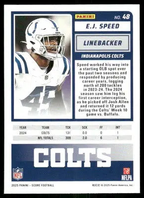 2025 Score a Treat E.J. Speed #48 Football - Football Card Single