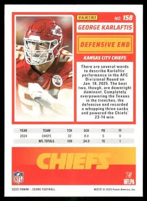 2025 Score A Treat George Karlaftis #158 Football - Football Card Single