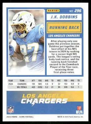 2025 Score A Treat J.K. Dobbins #296 Football