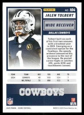 2025 Score A Treat Jalen Tolbert #104 Football - Football Card Single