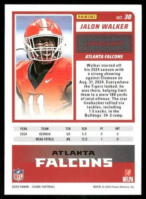 2025 Score A Treat Jalon Walker #30 RC Football - Football Card Single