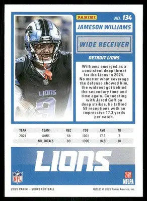 2025 Score A Treat Jameson Williams #134 Football - Football Card Single