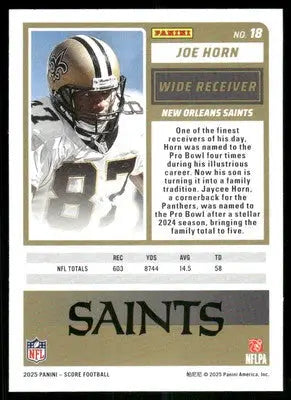 2025 Score A Treat Joe Horn #18 Football - Football Card Single