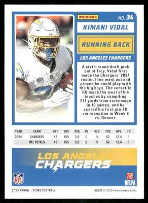 2025 Score A Treat Kimani Vidal #34 Football - Football Card Single