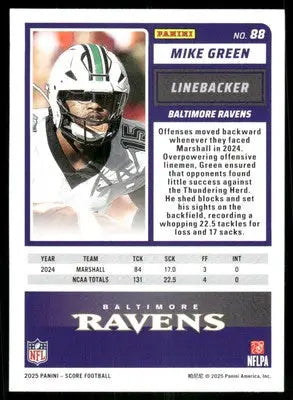 2025 Score A Treat Mike Green #88 RC Football - Football Card Single