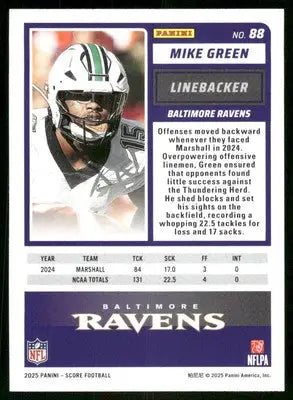 2025 Score A Treat Mike Green #88 RC Football - Football Card Single