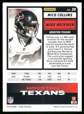 2025 Score A Treat Nico Collins #39 Football - Football Card Single