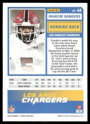 2025 Score A Treat Raheim Sanders #45 RC Football - Football Card Single