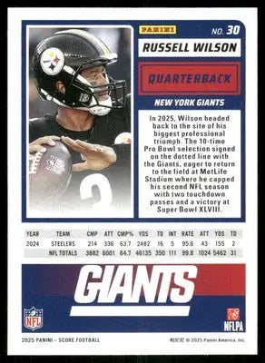 2025 Score A Treat Russell Wilson #30 Football - Football Card Single