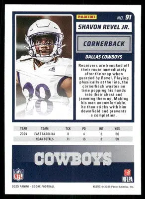 2025 Score A Treat Shavon Revel Jr. #91 RC Football - Football Card Single