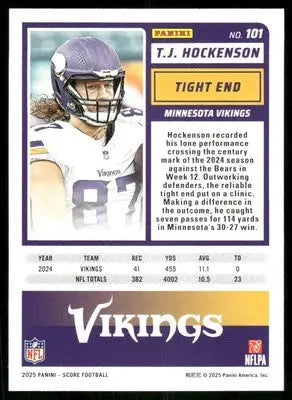 2025 Score A Treat T.J. Hockenson #101 Football - Football Card Single