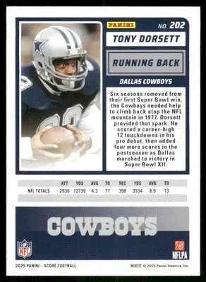 2025 Score A Treat Tony Dorsett #202 Football - Football Card Single
