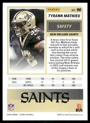 2025 Score A Treat Tyrann Mathieu #96 Football - Football Card Single
