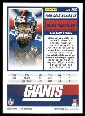 2025 Score A Treat Wan’Dale Robinson #166 Football - Football Card Single