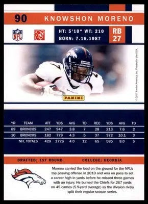 2025 Score Base Knowshon Moreno Denver Broncos 90 - Football Card Single