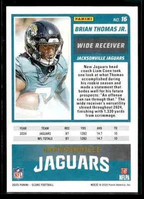 2025 Score Brian Thomas Jr. #16 Jacksonville Jaguars
