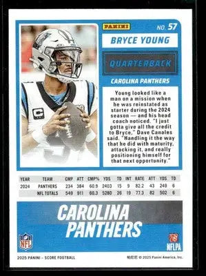 2025 Score Bryce Young #57 Carolina Panthers