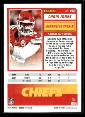 2025 Score Chris Jones #198 Kansas City Chiefs