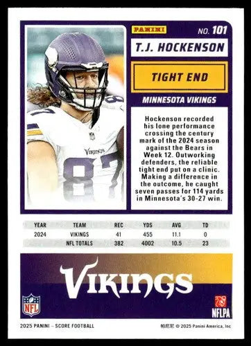 2025 Score Trick or Treat Pumpkin #101 T.J. Hockenson NM-MT Vikings ID:80095 - Football Card Single