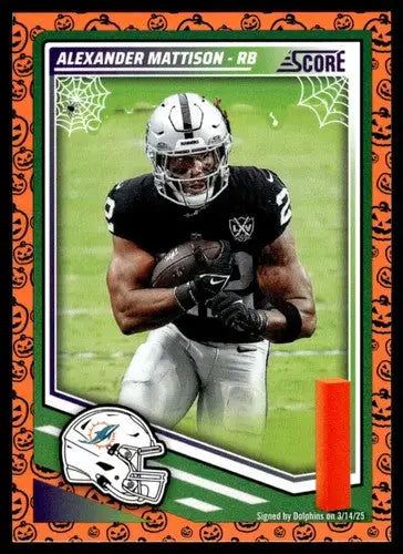 2025 Score Trick or Treat Pumpkin #112 Alexander Mattison NM-MT Dolphin ID:80096 - Football Card Single