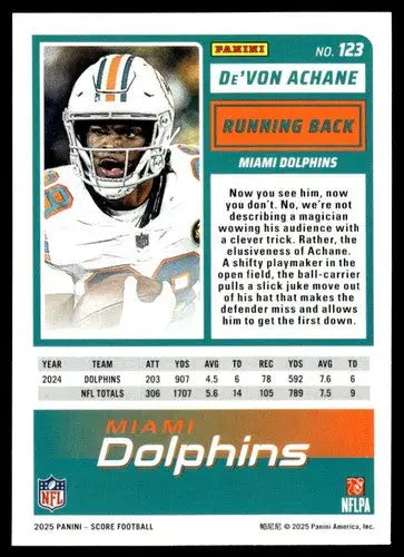 2025 Score Trick or Treat Pumpkin #123 De’Von Achane NM-MT Dolphins ID:80099 - Football Card Single