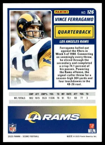 2025 Score Trick or Treat Pumpkin #126 Vince Ferragamo NM-MT Rams ID:80100 - Football Card Single