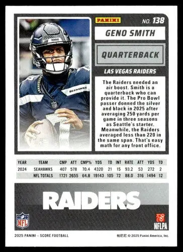 2025 Score Trick or Treat Pumpkin #138 Geno Smith NM-MT LV Raiders ID:80103 - Football Card Single