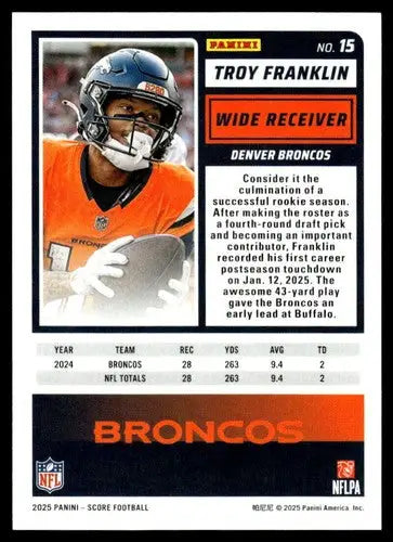 2025 Score Trick or Treat Pumpkin #15 Troy Franklin NM-MT Broncos ID:80071 - Football Card Single