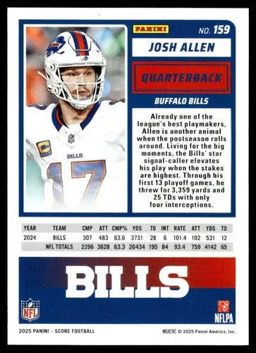 2025 Score Trick or Treat Pumpkin #159 Josh Allen NM-MT Bills ID:80109 - Football Card Single
