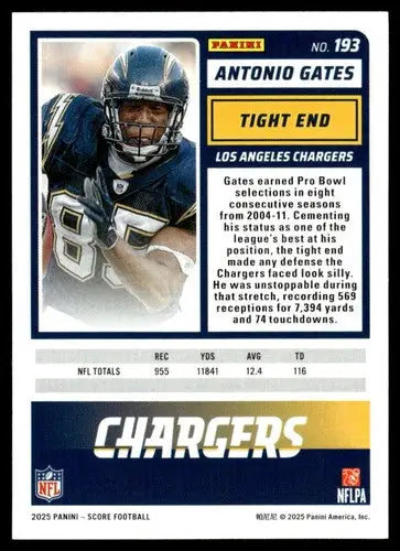 2025 Score Trick or Treat Pumpkin #193 Antonio Gates NM-MT LA Chargers ID:80117 - Football Card Single